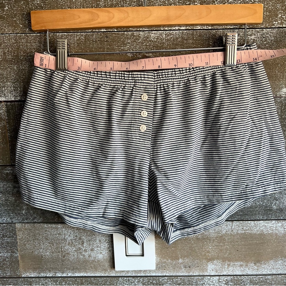 Brandy Melville black and white striped shorts